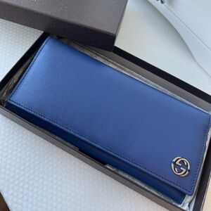 Gucci Blue leather long Wallet
